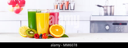 Saft smoothie Smoothies orange Orangen banner Obst Früchte frisch Trinken Stockfoto