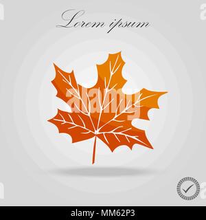 Herbst Blatt. Herbst Ahorn Blatt auf einem weißen Hintergrund. Vector Illustration eps 10. Stock Vektor