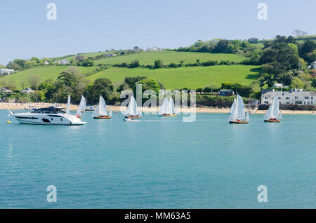 Segelboote in der salcombe Mündung in die South Hams, Devon, Großbritannien Stockfoto