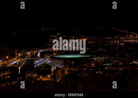 Bilbao Nacht Blick von Mount Covetas Pais Baskenland Spanien Kobetas Stockfoto