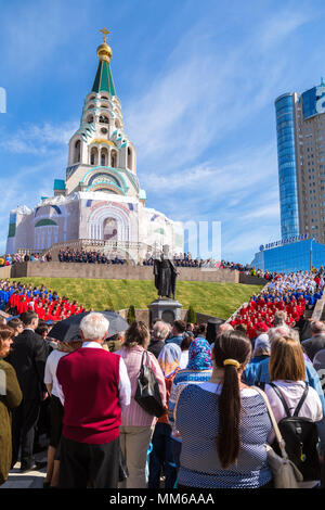 Samara, Russland - 6. Mai 2018: die Zeremonie der Eröffnung eines Denkmal der Heiligen Sophia Prinz Wladimir in der Nähe der Kathedrale der Weisheit Gottes Stockfoto