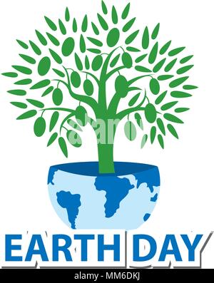 Postkarte Herzlichen Glückwunsch zum Tag der Erde. Stock Vektor
