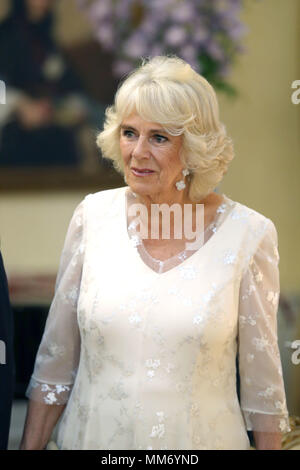 Die Herzogin von Cornwall nimmt an einem offiziellen Abendessen im Presidential Villa in Athen, Griechenland, im Rahmen ihres Besuchs in dem Land. Stockfoto