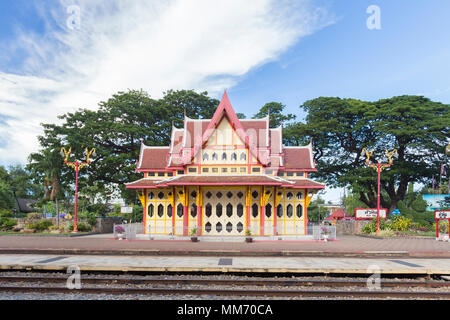 Den Royal Pavillion der Bahnhof Hua Hin, Hua Hin, Thailand Stockfoto