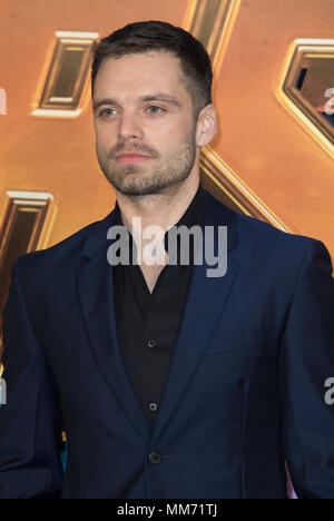 VIP-Anreise für die Rächer Infinity Krieg Großbritannien Fan Event mit: Sebastian Stan, Wo: London, Vereinigtes Königreich, wenn: 08 Apr 2018 Credit: Phil Lewis/WENN.com Stockfoto