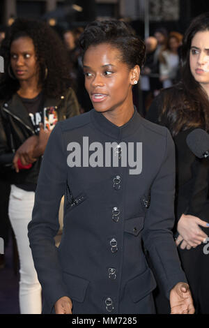 VIP-Anreise für die Rächer Infinity Krieg Großbritannien Fan Event Mit: Letitia Wright Wo: London, Vereinigtes Königreich, wenn: 08 Apr 2018 Credit: Phil Lewis/WENN.com Stockfoto