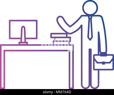 Geschäftsmann Abbildung im Büro silhouette Avatar Stock Vektor