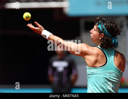 Madrid, Spanien. 10. Mai, 2018. Carla Suarez von Spanien zu Caroline Garcia von Frankreich während der ATP Madrid Open Umlauf von 16 Partie Tennis auf dem Caja Magica in Madrid. Credit: Manu Reino/SOPA Images/ZUMA Draht/Alamy leben Nachrichten Stockfoto