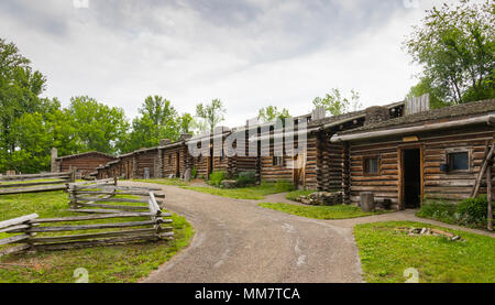 FORT BOONESBOROUGH STATE PARK, BOONESBOROUGH, KY, USA -- Mai 30: eine Nachbildung der ursprünglichen fort in der Mitte -1770 s von Daniel Boone und seine Kameraden gebaut Stockfoto