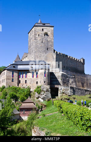 Gotický Hrad Kost u Sobotky, Cesky Raj, Ceska Republika/gotischen Burg Kost in der Nähe der Stadt Sobotka, böhmische Paradiise, Tschechische Republik Stockfoto