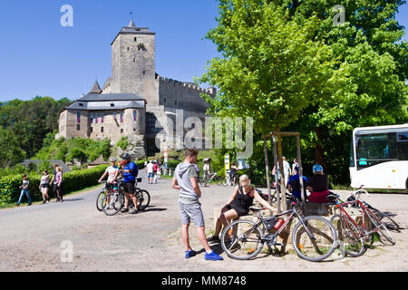Gotický Hrad Kost u Sobotky, Cesky Raj, Ceska Republika/gotischen Burg Kost in der Nähe der Stadt Sobotka, böhmische Paradiise, Tschechische Republik Stockfoto