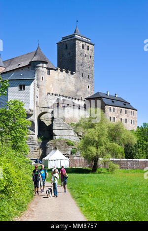 Gotický Hrad Kost u Sobotky, Cesky Raj, Ceska Republika/gotischen Burg Kost in der Nähe der Stadt Sobotka, böhmische Paradiise, Tschechische Republik Stockfoto