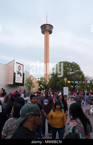 Fieesta San Antonio öffnung Nacht Feier Stockfoto