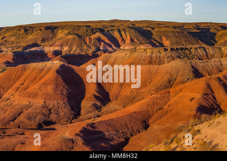 Bunt gemalte Wüste Landschaften gesehen von entlang der Park Road in der Sektion in Petrified Forest National Park nördlich von Interstate 40, Arizona Stockfoto