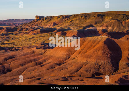 Bunt gemalte Wüste Landschaften gesehen von entlang der Park Road in der Sektion in Petrified Forest National Park nördlich von Interstate 40, Arizona Stockfoto