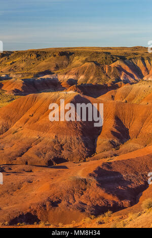 Bunt gemalte Wüste Landschaften gesehen von entlang der Park Road in der Sektion in Petrified Forest National Park nördlich von Interstate 40, Arizona Stockfoto