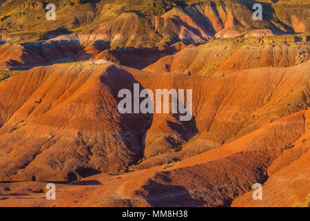 Bunt gemalte Wüste Landschaften gesehen von entlang der Park Road in der Sektion in Petrified Forest National Park nördlich von Interstate 40, Arizona Stockfoto