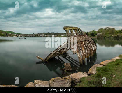 Schiffswracks an hooe See, Plymouth, Devon Stockfoto