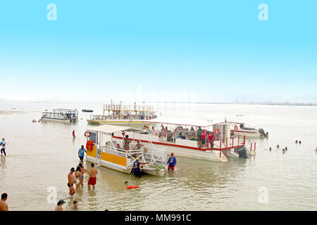 Katamaran, Areia Vermelha Insel, Areia Vermelha Strand, Areia Vermelha Marine State Park, Cabedelo, Paraiba, Brasilien Stockfoto