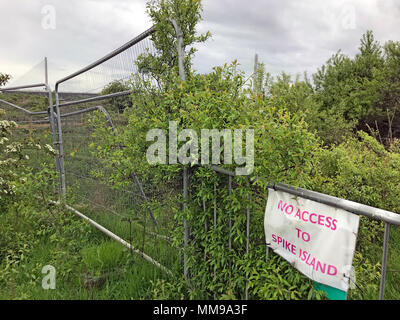 TPT Transpennine Trail, kein Zugriff auf Spike Island, Widnes an der neuen Kreuzung Stockfoto