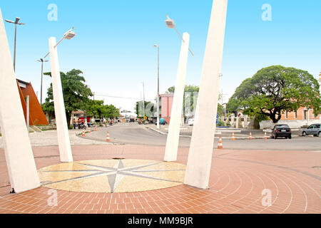 Wandbild TransAM, Transamazônica Autobahn BR-230 Straße, KM 0, Cabedelo, Paraiba, Brasilien Stockfoto