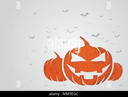 Halloween Konzept mit Papier in Form geschnitten, Kürbis. Stock Vektor
