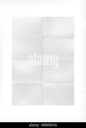 weißes Blatt Papier gefaltet in acht Stock Vektor