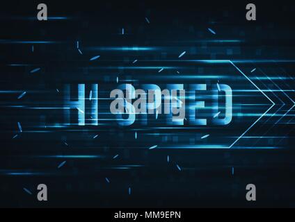 Hohe Geschwindigkeit. Hi-tech. Abstrakte Technologie Hintergrund Konzept. Stock Vektor