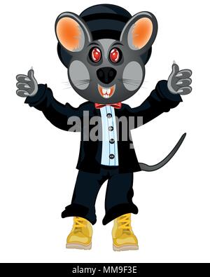 Cartoon baby Maus in Anzug und Schuh Stock Vektor
