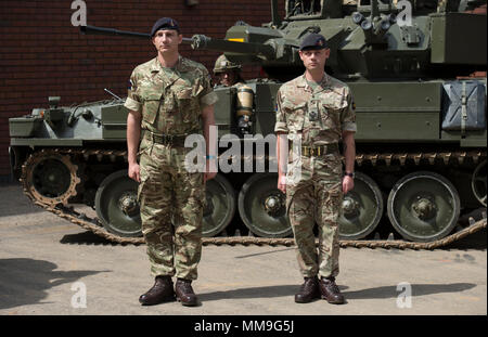 Die Hyde Park Barracks, London, UK. 9. Mai 2018. Hinter den Kulissen'Day im Leben der Household Cavalry Regiment" montiert. Stockfoto