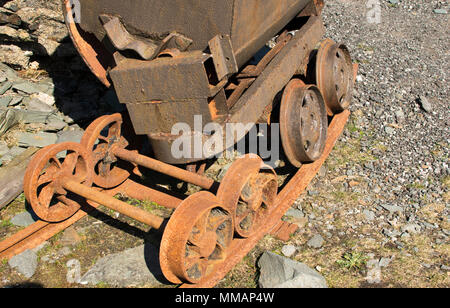 Verlassene Kupfermine Warenkorb, Copper Mines Tal, oben Coniston Water, Lake District, England Stockfoto