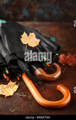 Fashion Trend Herbst Winter. Herbst Schirme ein Blätter Stockfoto