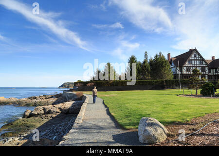 Der Uferweg Park entlang der Uferpromenade, Bar Harbor, Mount Desert Island, New England, Maine, USA Stockfoto