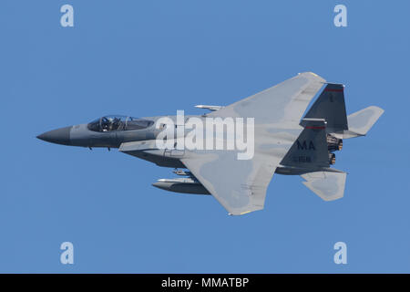 Leeuwarden, Niederlande 18. April 2018: USAF F-15 0f der 104 Fighter Wing während der Frisian Flag Übung Stockfoto