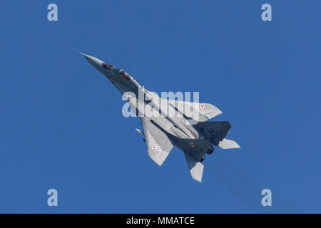 Leeuwarden, Niederlande 18. April 2018: Die polnische Luftwaffe MiG-29 während der Frisian Flag Übung Stockfoto