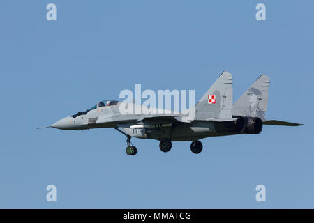 Leeuwarden, Niederlande 18. April 2018: Die polnische Luftwaffe MiG-29 während der Frisian Flag Übung Stockfoto