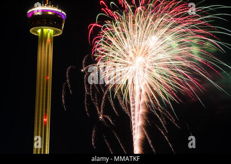 Fieesta San Antonio öffnung Nacht Feier Stockfoto