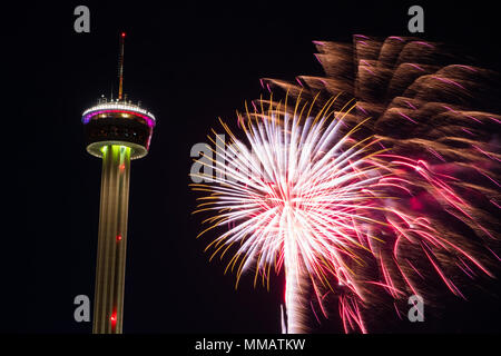 Fieesta San Antonio öffnung Nacht Feier Stockfoto