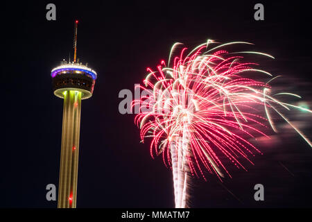 Fieesta San Antonio öffnung Nacht Feier Stockfoto