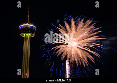 Fieesta San Antonio öffnung Nacht Feier Stockfoto