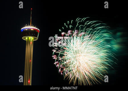 Fieesta San Antonio öffnung Nacht Feier Stockfoto