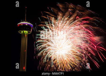 Fieesta San Antonio öffnung Nacht Feier Stockfoto