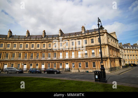 Der Zirkus historische Straße der georgianische Stadthäuser in Bath, England, Großbritannien Stockfoto