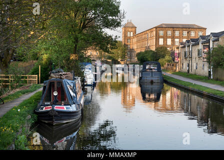 Der Leeds-Liverpool Canal an Skipton, North Yorkshire. Stockfoto