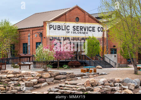 Renovierte steamplant, jetzt die Salida SteamPlant Theater und Event Center, Altstadt, kleinen Bergstadt Salida, Colorado, USA Stockfoto