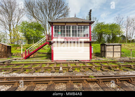 Alte Eisenbahn Stellwerk, Swanwick Kreuzung Derbyshire UK Stockfoto