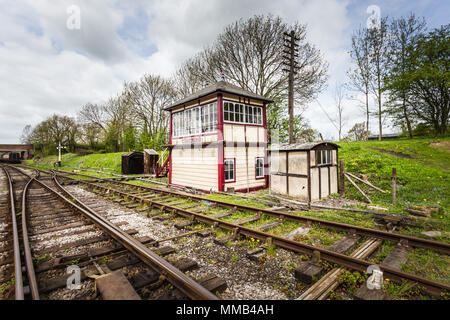 Alte Eisenbahn Stellwerk, Swanwick Kreuzung Derbyshire UK Stockfoto