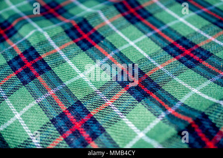 Grün Rot und Blau tartan Fabric Stockfoto