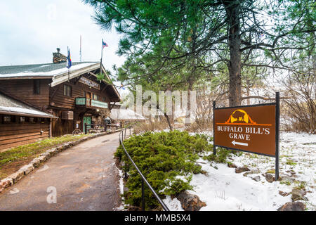 Website von Buffalo Bill's Grave, Lookout Mountain, Golden, Colorado, USA. Stockfoto