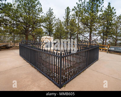 Website von Buffalo Bill's Grave, Lookout Mountain, Golden, Colorado, USA. Stockfoto